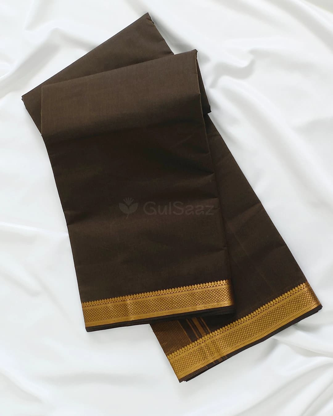 Handloom Pure Cotton Mangalagiri Saree in Olive Green – view 3