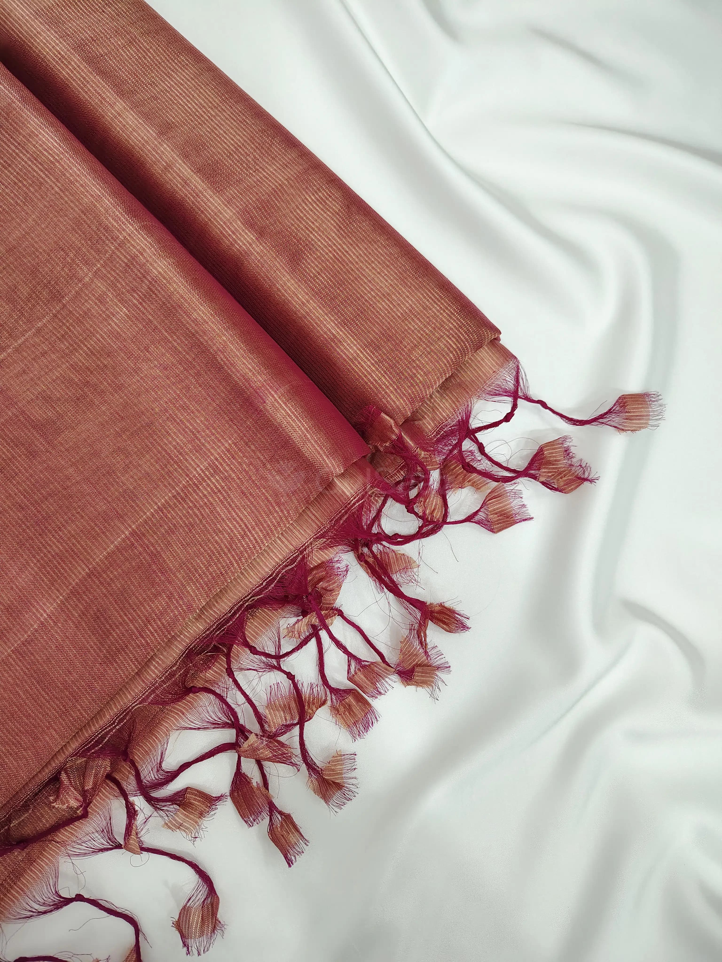 Handwoven Onion Pink Mangalagiri Silk Cotton Plain Pattu Saree alternate view
