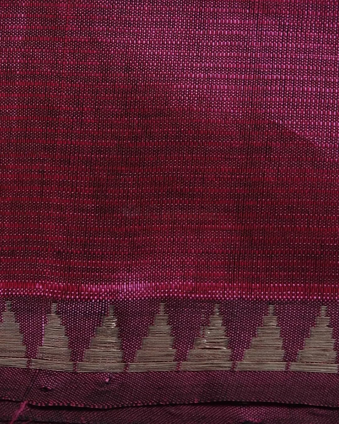 Handwoven Wine Mangalagiri Silk Cotton With Gap Border  – view 2