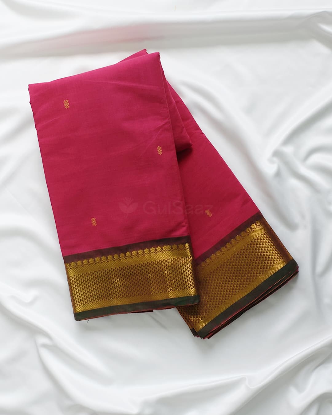  Rani Pink Handwoven Chettinadu Cotton Saree  – view 3