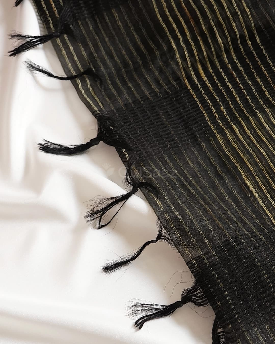 Vintage Charcoal Ghicha Silk Saree alternate view