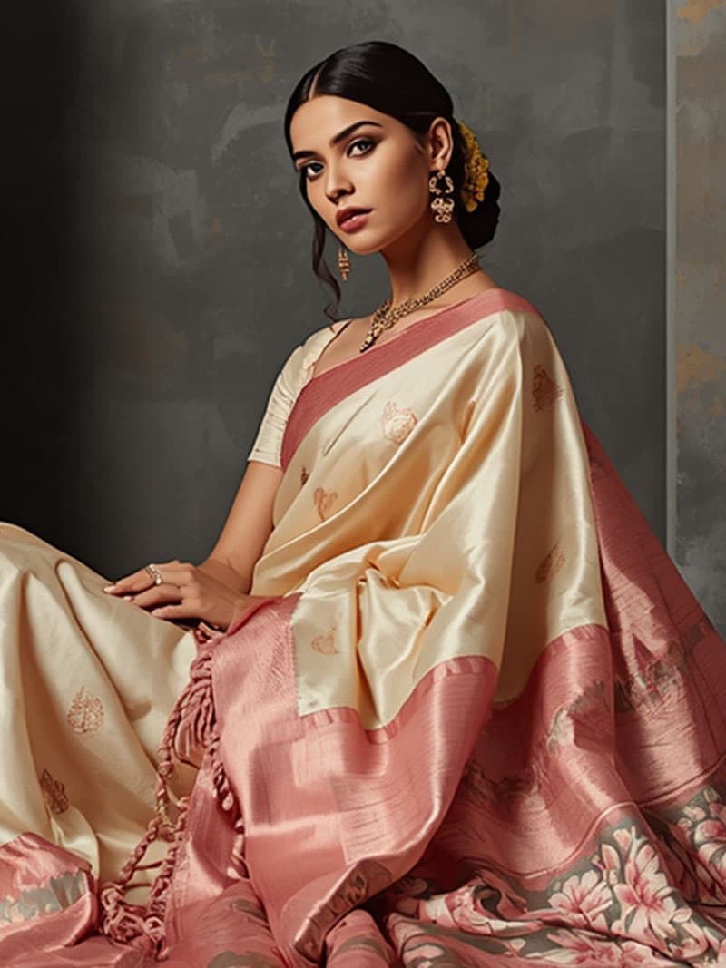 Printed Satin Sarees – view 2
