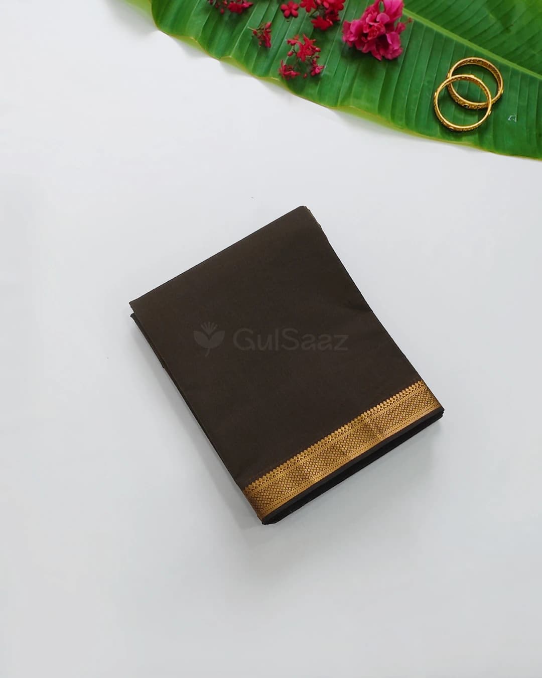 Handloom Pure Cotton Mangalagiri Saree in Olive Green