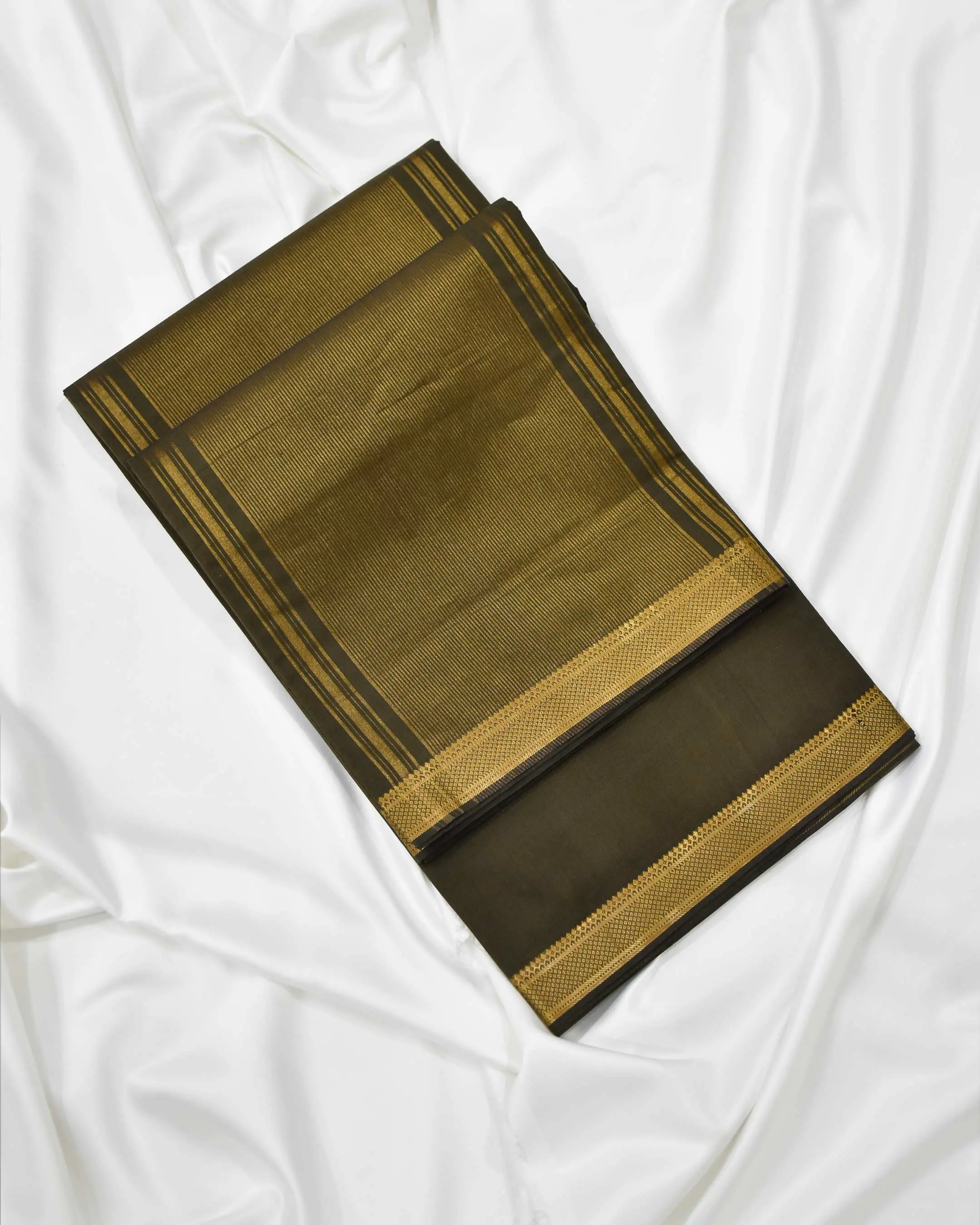 Olive Gold Mangalagiri Cotton Saree — Cotton Sarees Saree